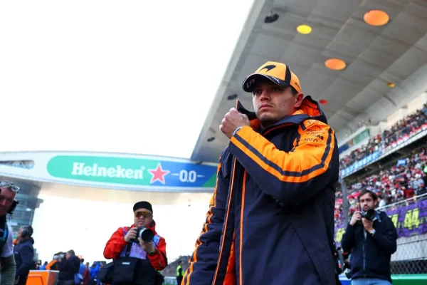 Lando Norris dejected after a painful Formula 1 debut