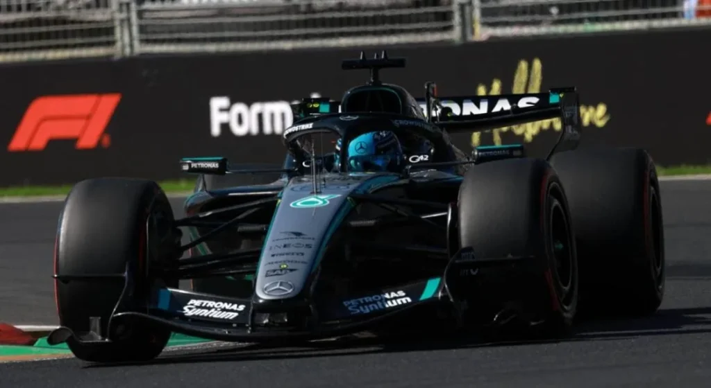 George Russell takes pole in Melbourne, Verstappen crashes in Q1
