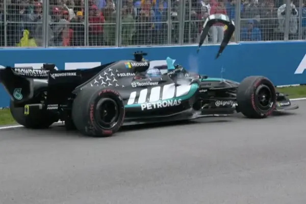 George Russell breaks down after a cruel retirement at the Canadian Grand Prix