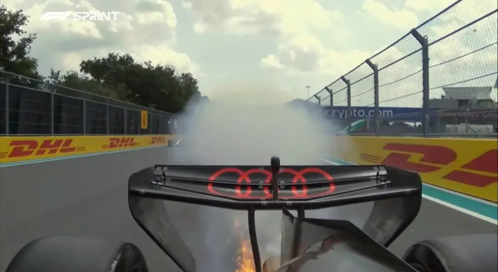 Catastrophe for Nico Hülkenberg: his single-seater catches fire even before the start in Miami
