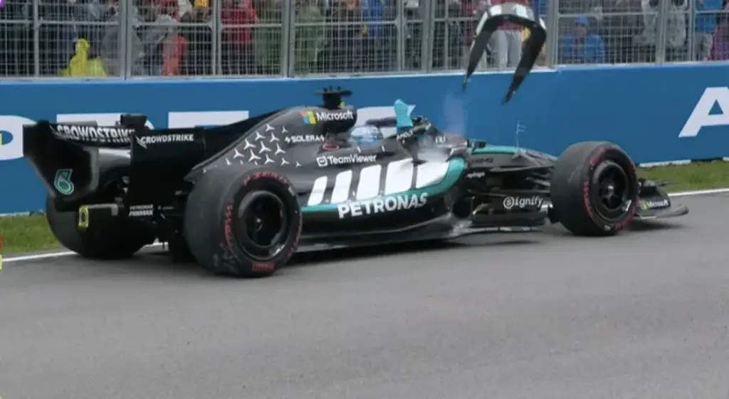 George Russell cracks after a cruel retirement at the Canadian Grand Prix