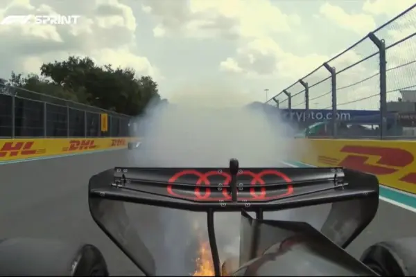 Disaster for Nico Hülkenberg: his single-seater catches fire even before the start in Miami