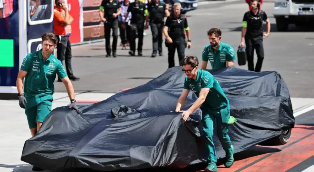Aston Martin urgently brings in parts after Stroll's suspension failure