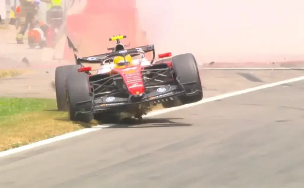 Lewis Hamilton destroys his Ferrari before qualifying at Spa