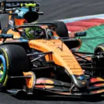 Lando Norris slams his McLaren after qualifying at Monza